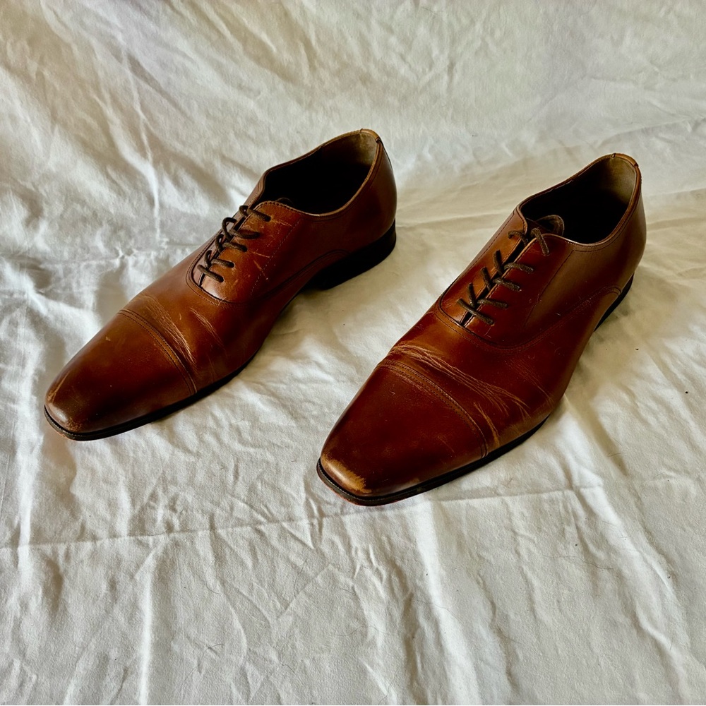 Florsheim Men's Brown Leather Cap-Toe Oxfords